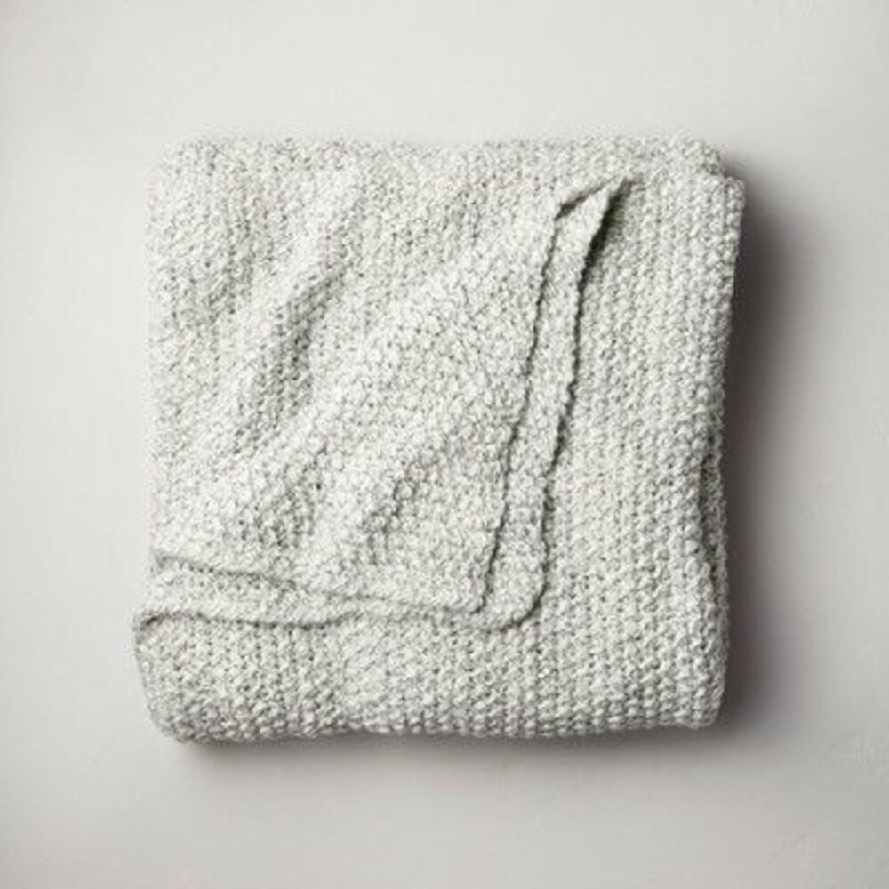 Casaluna Cream Waffle Knit Throw Blanket
